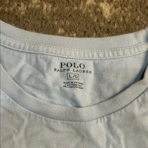 Polo by Ralph Lauren Men's Light Blue Tee - Picture 3 of 3